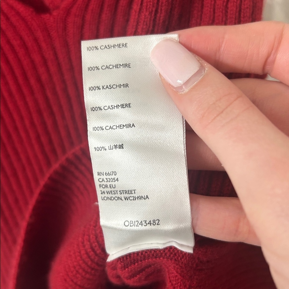 Free People Intimately Red Cashmere V Neck Sweater Tank Top Peplum Medium - Picture 3 of 4